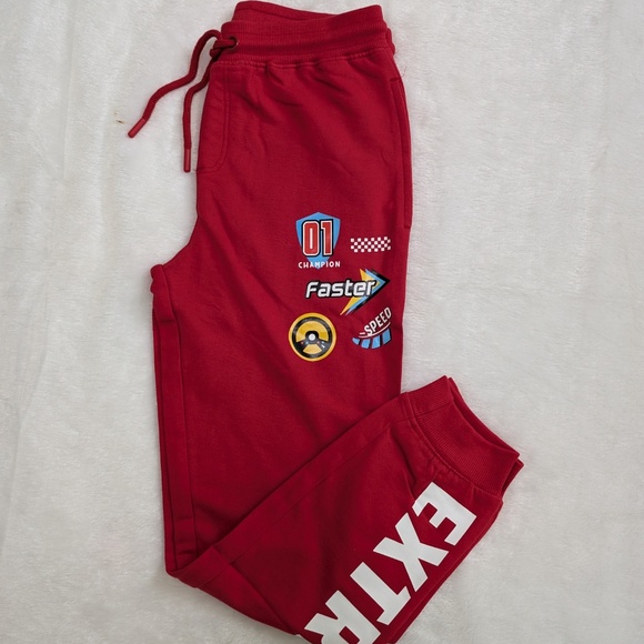 Extreme Sport Kids’ Red Jogger Pants – Racer Style 4T, 5T, 6/7, 7/8, 8/9 - Picture 6 of 6